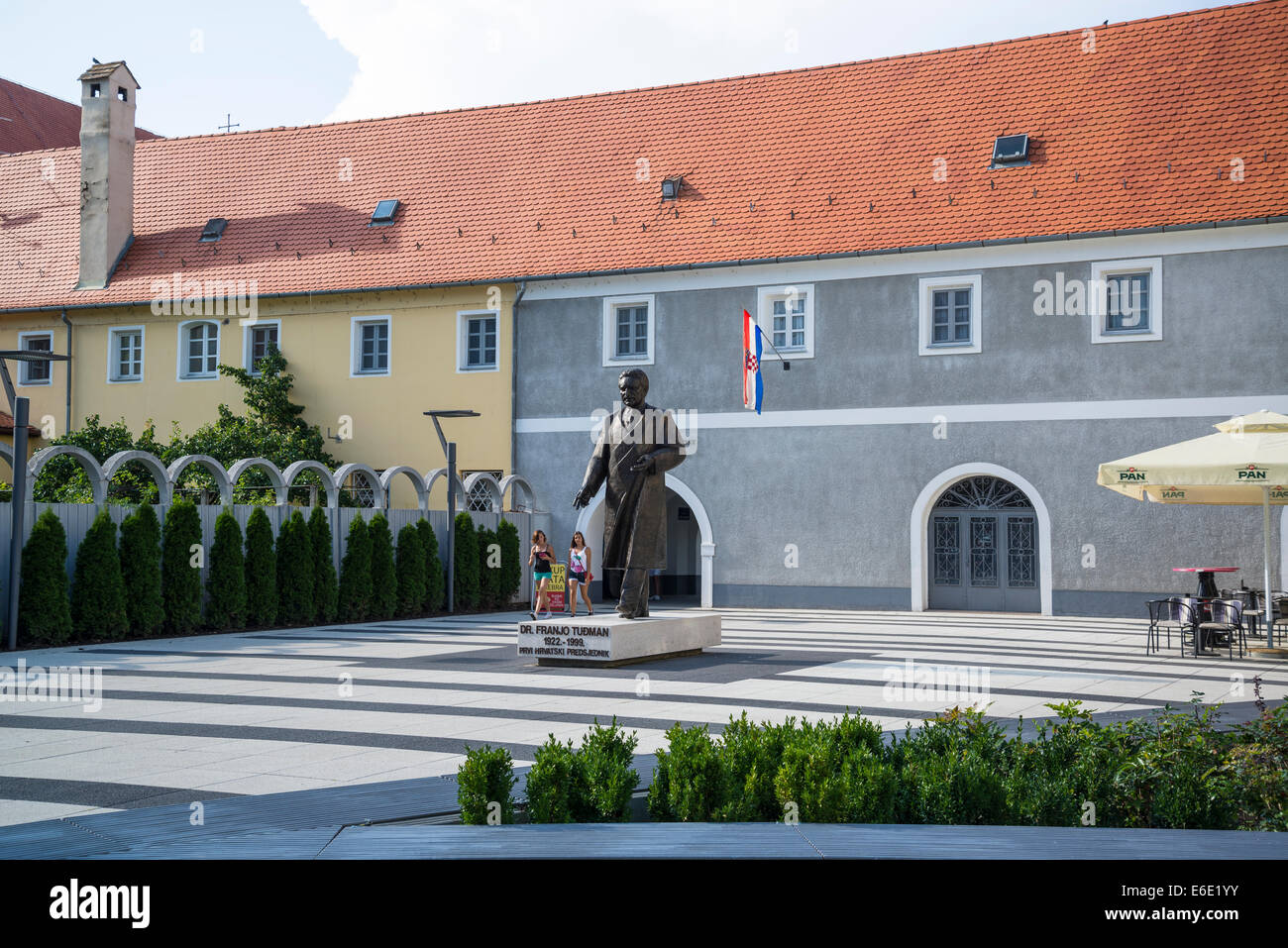 Statua di Franjo Tudjman, primo presidente croato, Città Alta, osijek, Croazia Foto Stock