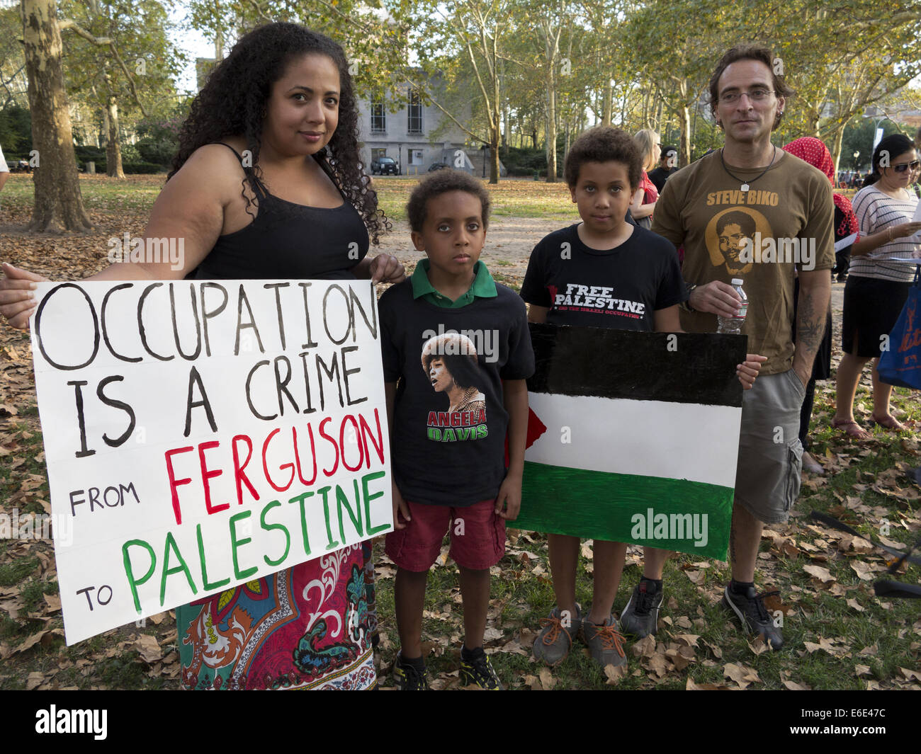 Rally per la Palestina a Cadman Plaza Park di Brooklyn a New York, Aug.20, 2014. Foto Stock