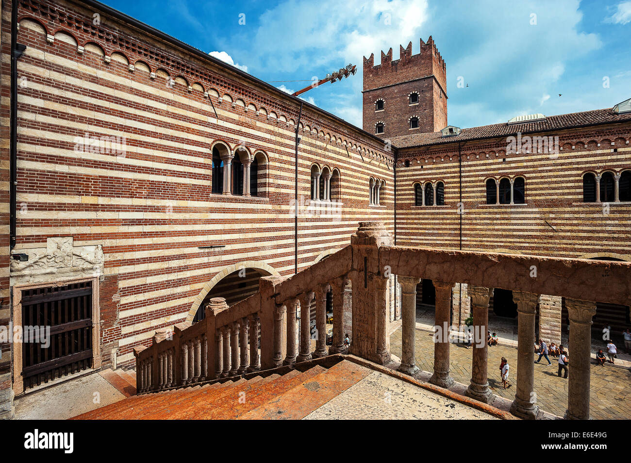 Italia Veneto Verona Palazzo della Ragione Scalone della Ragione Foto Stock