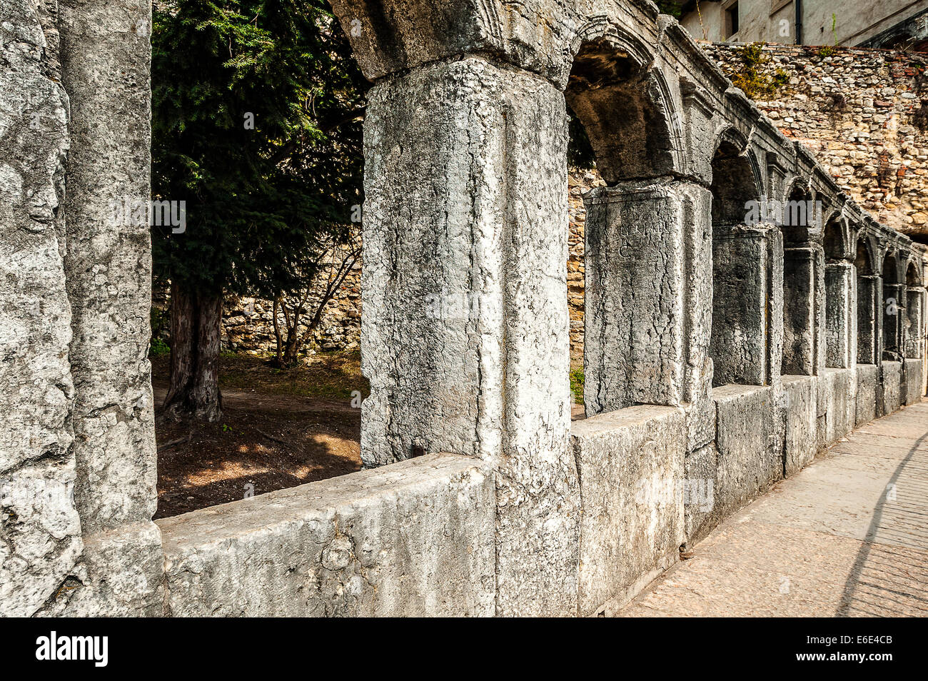 Italia Veneto Verona resti archeologici del Teatro Romano Foto Stock