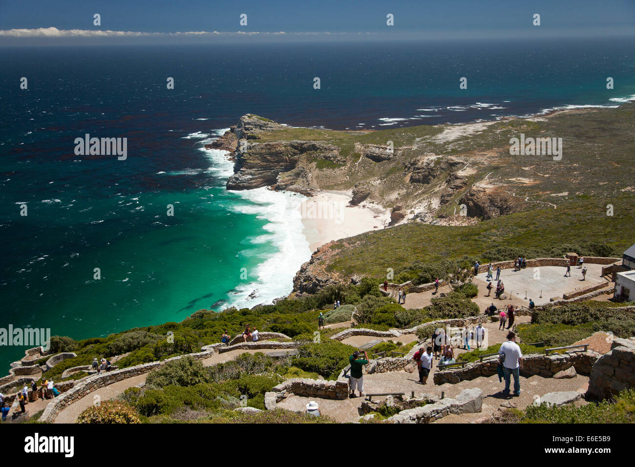 I turisti presso il Capo di Buona Speranza, Cape Town, Western Cape, Sud Africa Foto Stock