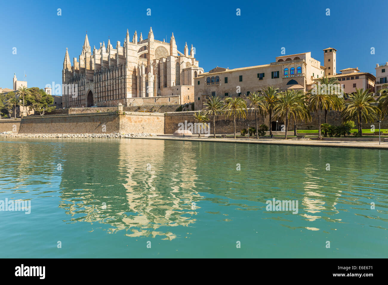 La Seu la cattedrale di Palma de Mallorca, Spagna Foto Stock