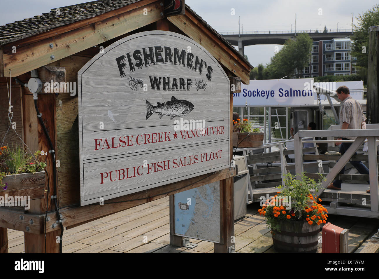 False Creek pescatori Wharf Granville Island Foto Stock