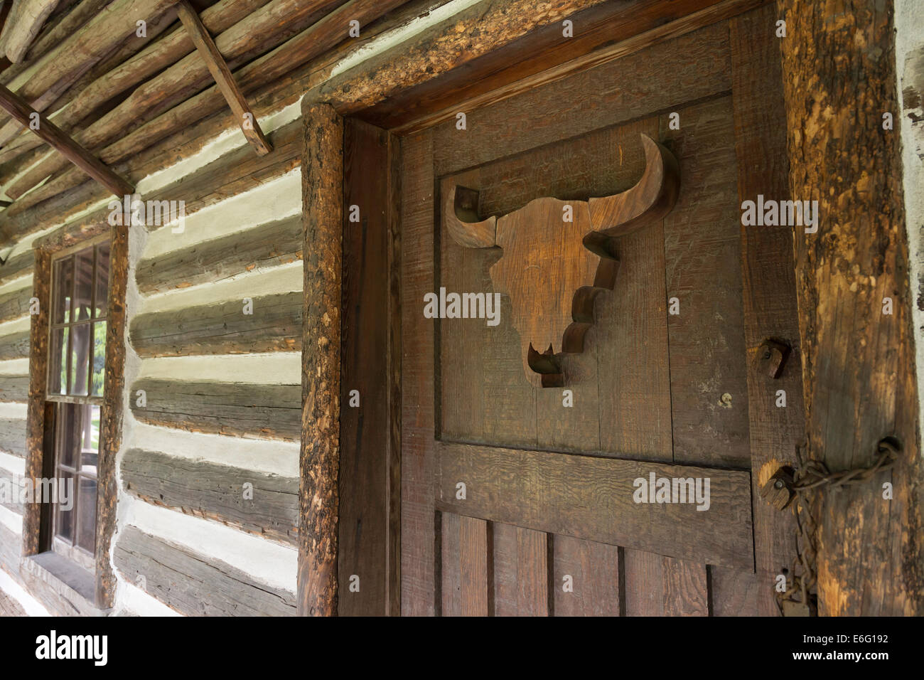 C.M.Russell Museum, Log Cabin Studio esterno, Great Falls, MT Foto Stock