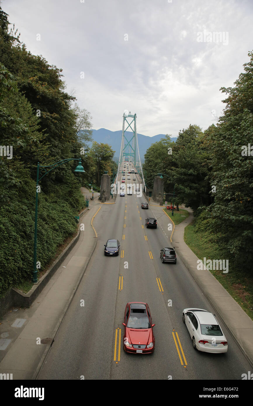 Ponte Lions Gate Vancouver Foto Stock