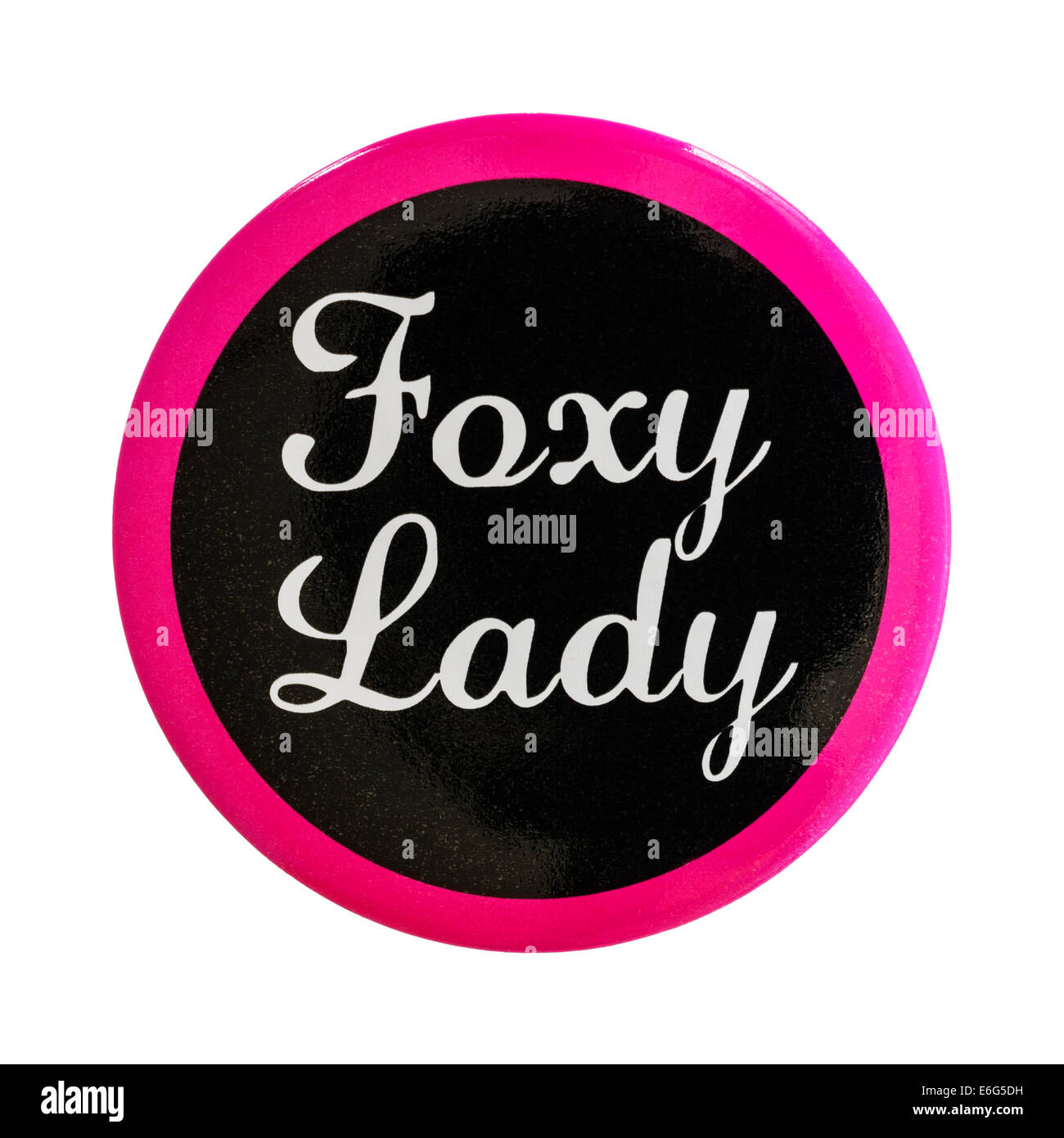 Un distintivo per una notte di gallina su sfondo bianco Foto Stock