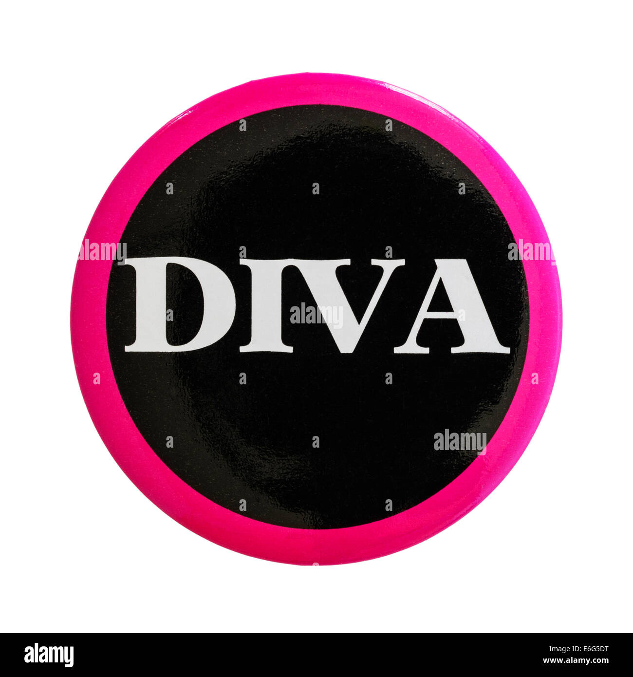 Un distintivo per una notte di gallina su sfondo bianco Foto Stock