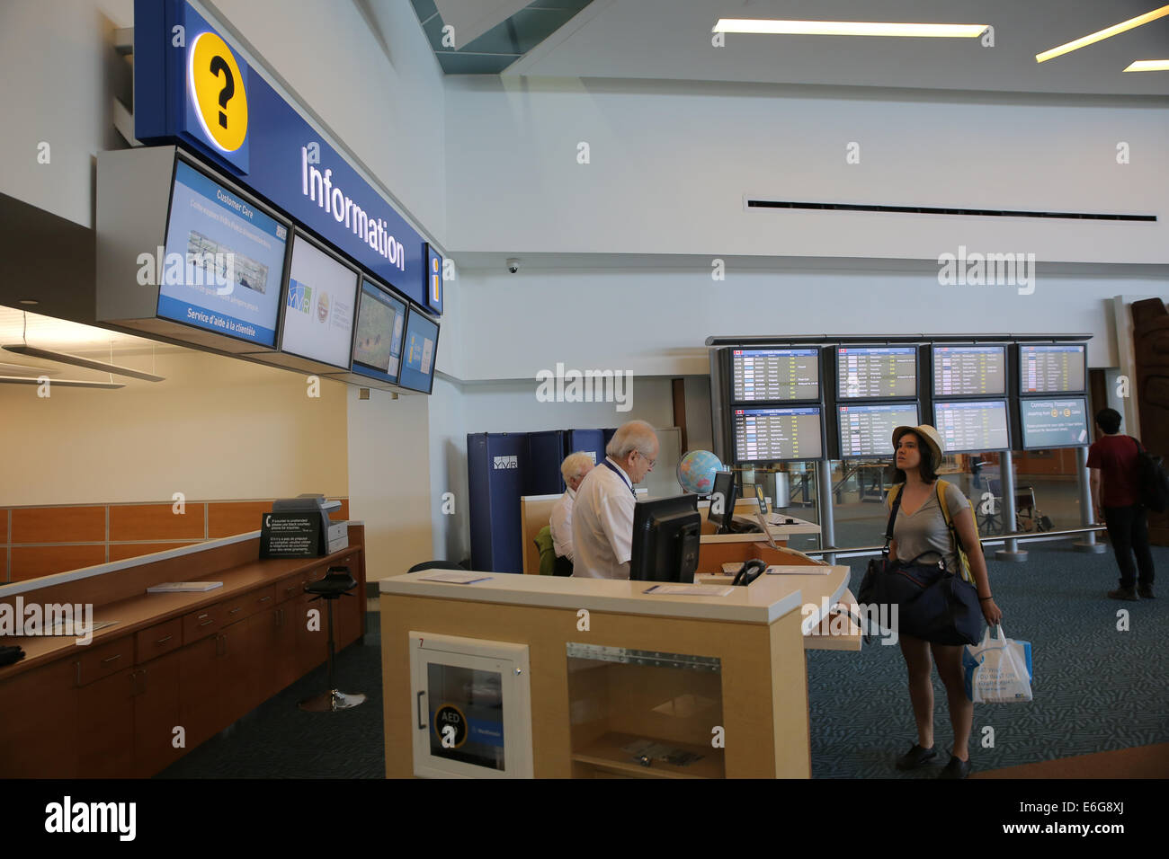 Vancouver Airport Terminal information desk Foto Stock