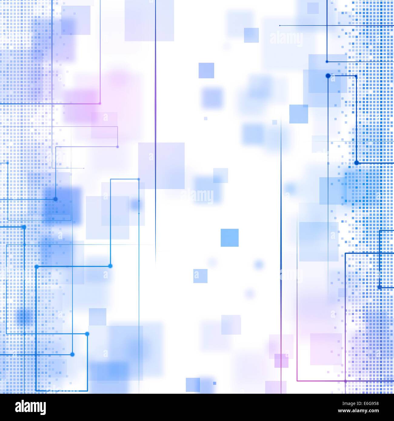 Abstract technology business punti quadrati e luci sfondo blu Foto Stock