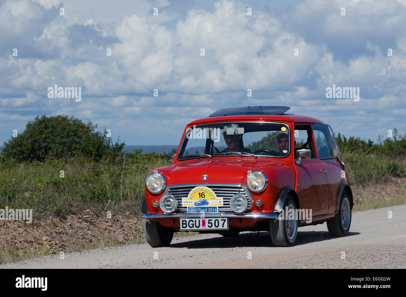 Leyland Mini 1000 (1977) in oldtimer nel Rally di Svezia Foto Stock