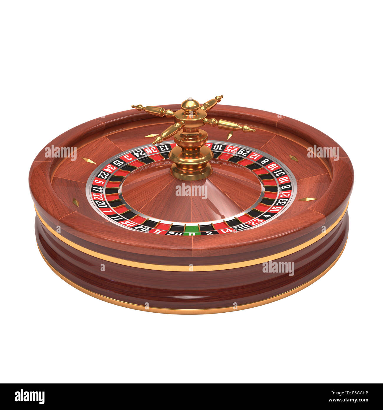 Roulette gioco d'azzardo su sfondo bianco. Percorso di clipping incluso. Foto Stock