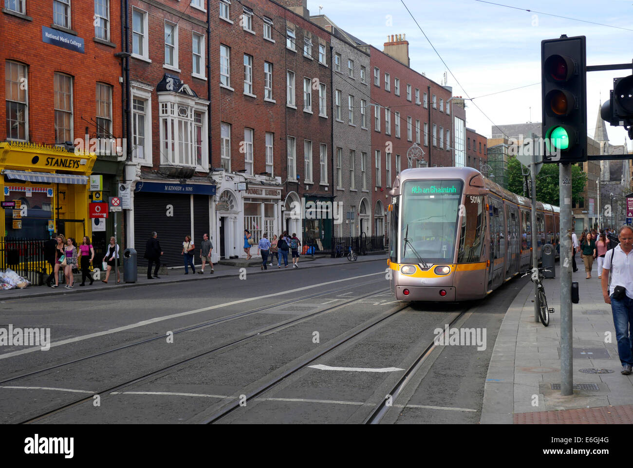 Tram di Dublino, il trasporto ferroviario in Dublino Irlanda Foto Stock