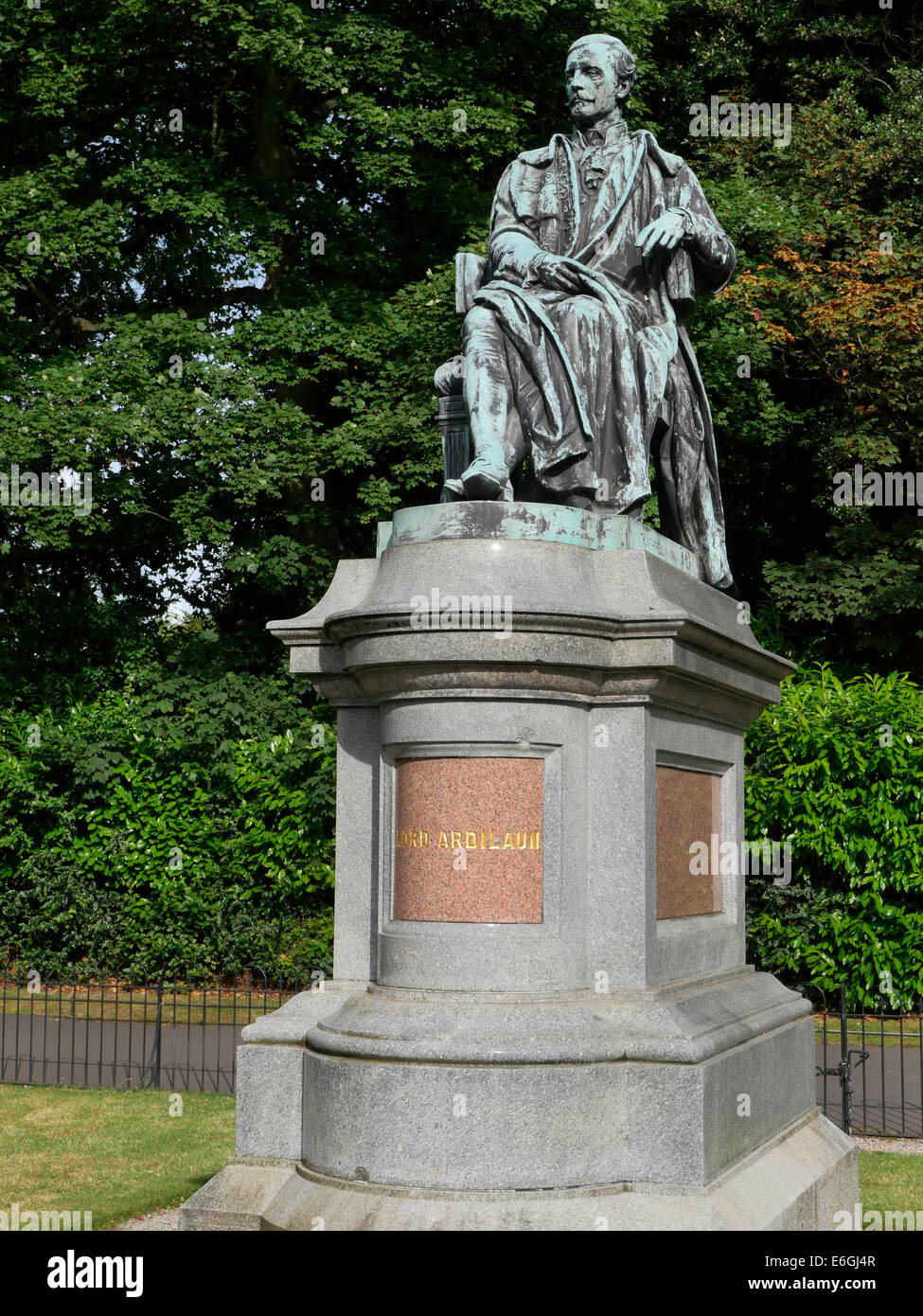 Statua di Lord Ardilaun, St Stephens Green Park di Dublino in Irlanda Foto Stock