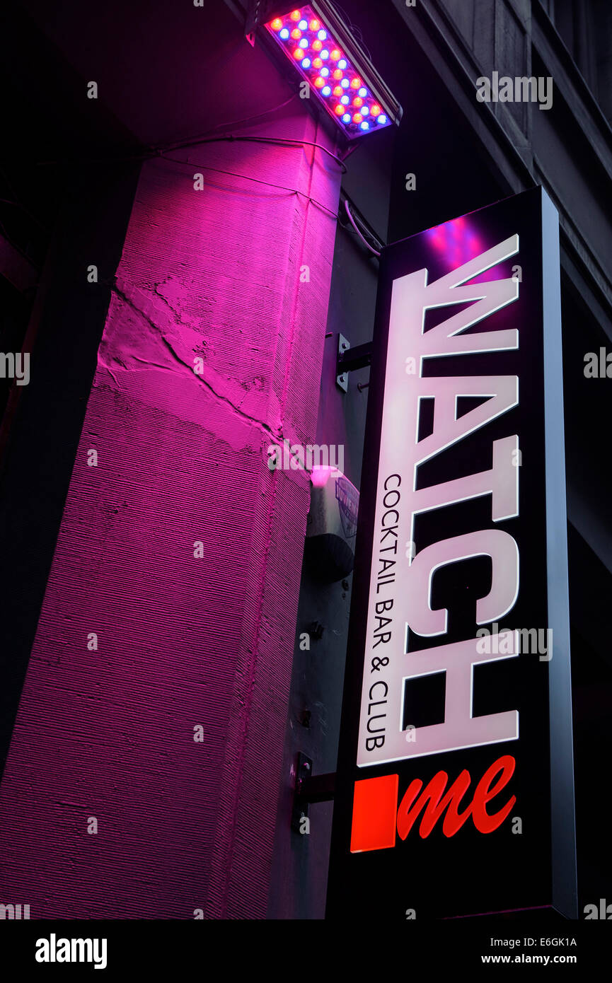 Bar 'guardare me', Ul.Mazowiecka a Varsavia, Polonia, Europa Foto Stock