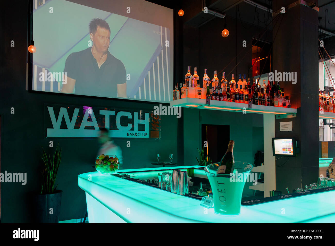 Bar 'guardare me', Ul.Mazowiecka a Varsavia, Polonia, Europa Foto Stock