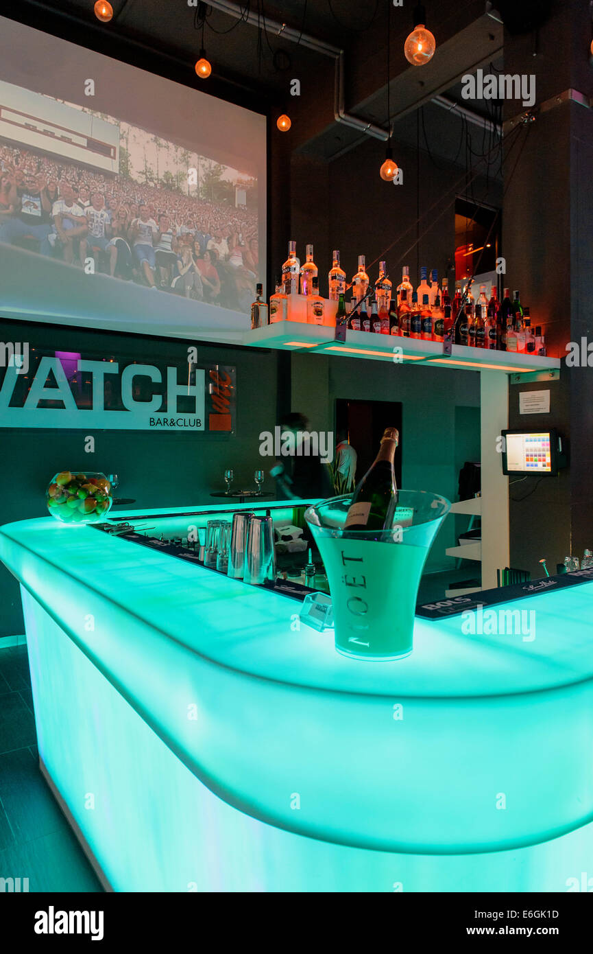 Bar 'guardare me', Ul.Mazowiecka a Varsavia, Polonia, Europa Foto Stock