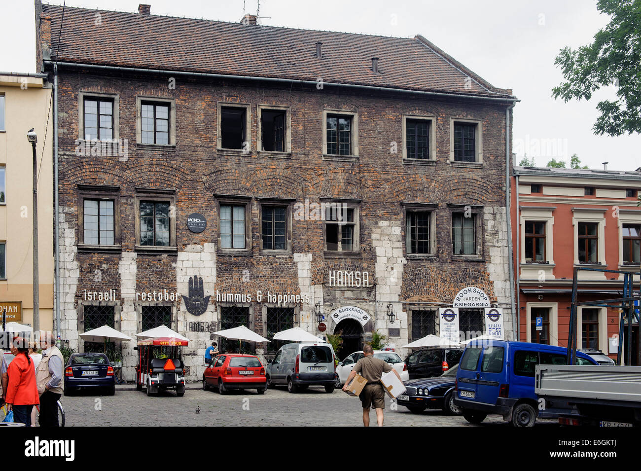 Guide turistiche a Remuh-Synagogue in Krakow-Kazimierz, Polonia, Europa Foto Stock