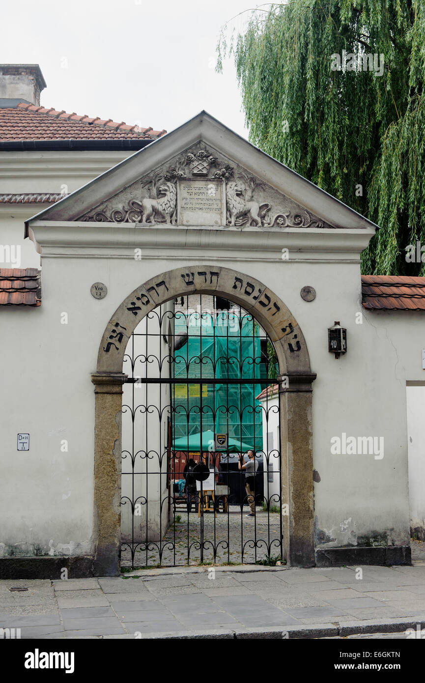 Sinagoga Remuh in Krakow-Kazimierz, Polonia, Europa, dall'UNESCO patrimonio dell'umanità Foto Stock