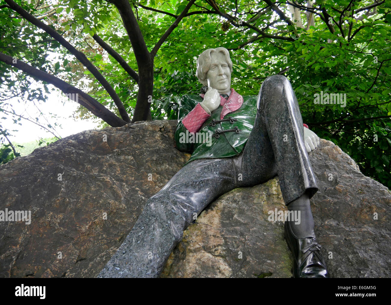 Statua di Oscar Wilde in Merrion Square, Dublino Irlanda Foto Stock