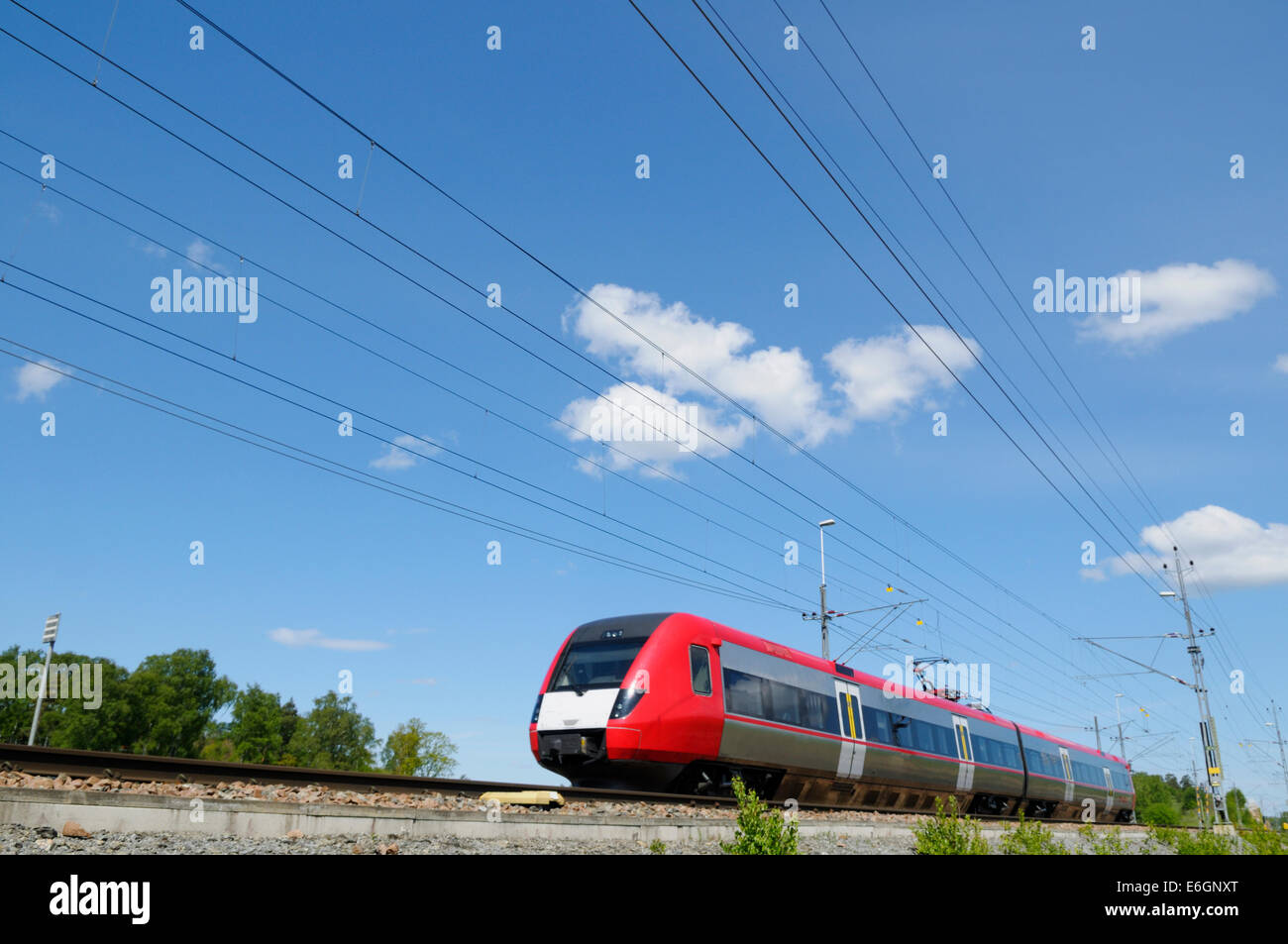 Treno ad alta velocità in movimento Foto Stock