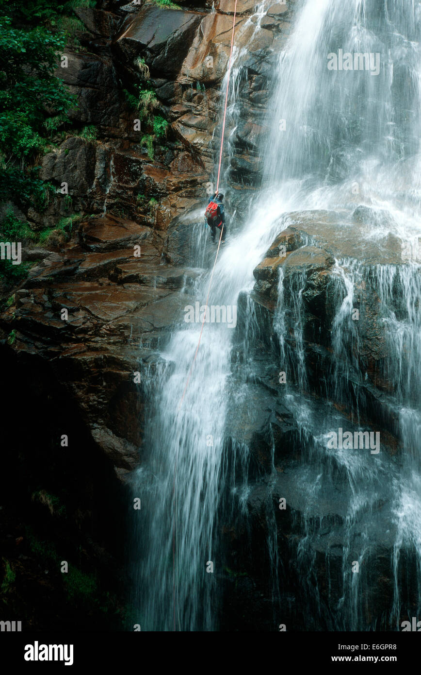 Canyoning in Ardeche. Francia Foto Stock