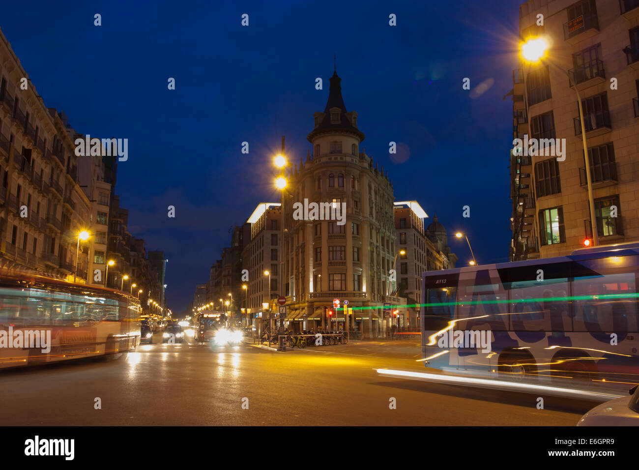 Notte di Barcellona Foto Stock