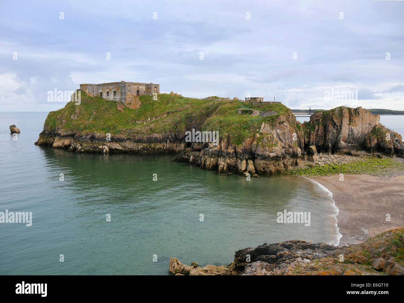 Fort su St Catherines Isola, Tenby, Galles Foto Stock