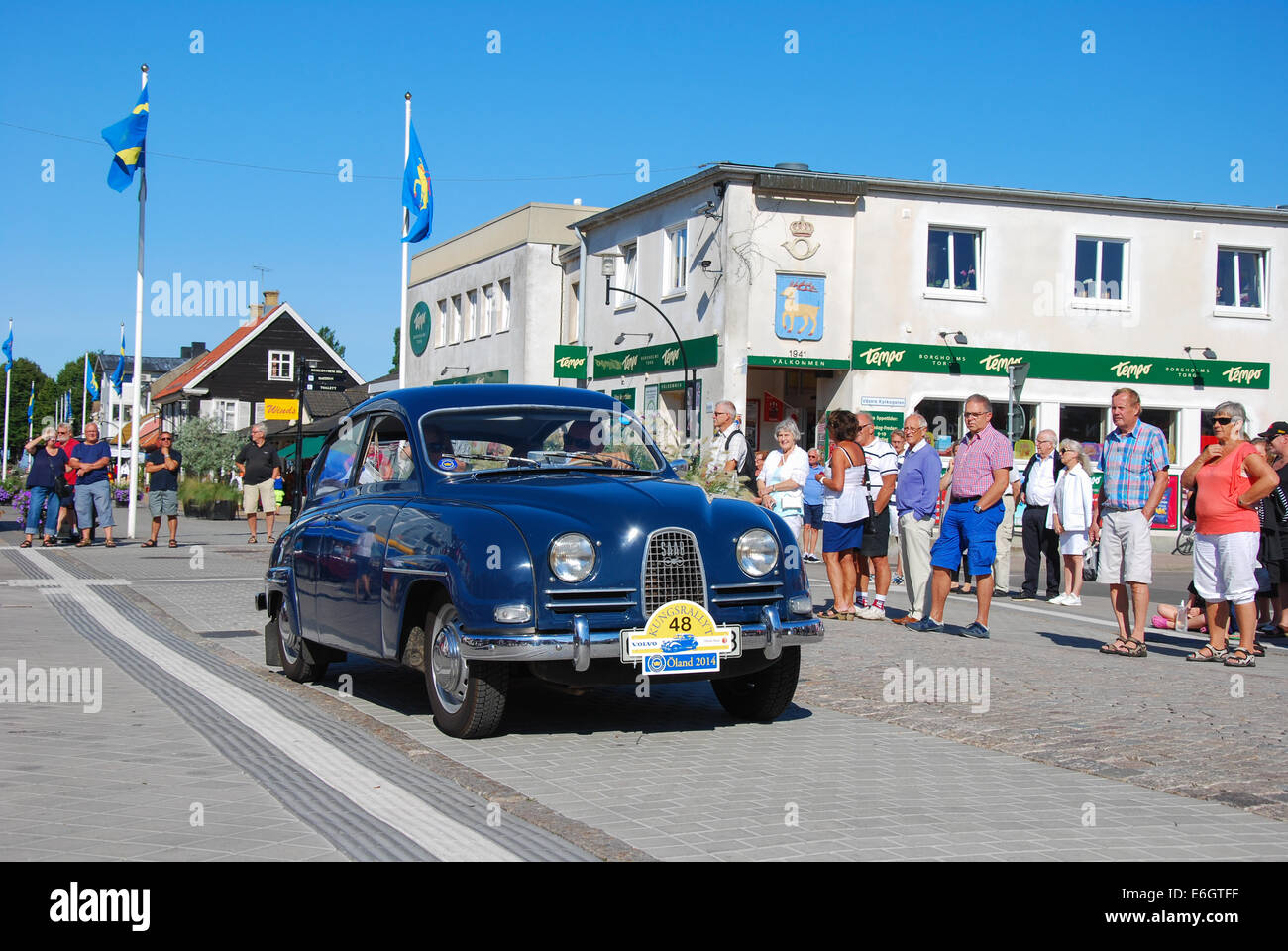 Saab 96 (1962) in auto oldtimer nel Rally di Svezia Foto Stock