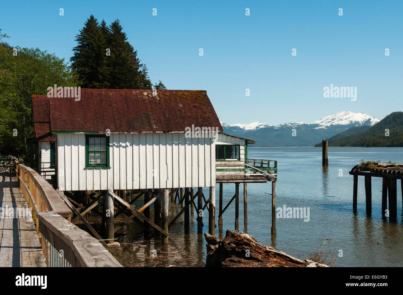 Elk203-4295 Canada, British Columbia, Port Edward, del Nord Pacifico Cannery National Historic Site, cannery village Foto Stock