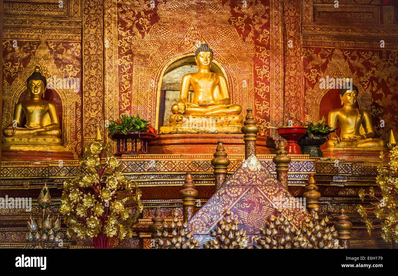 "Phra Sihing Buddha' antica statua d'oro, stock photo Foto Stock