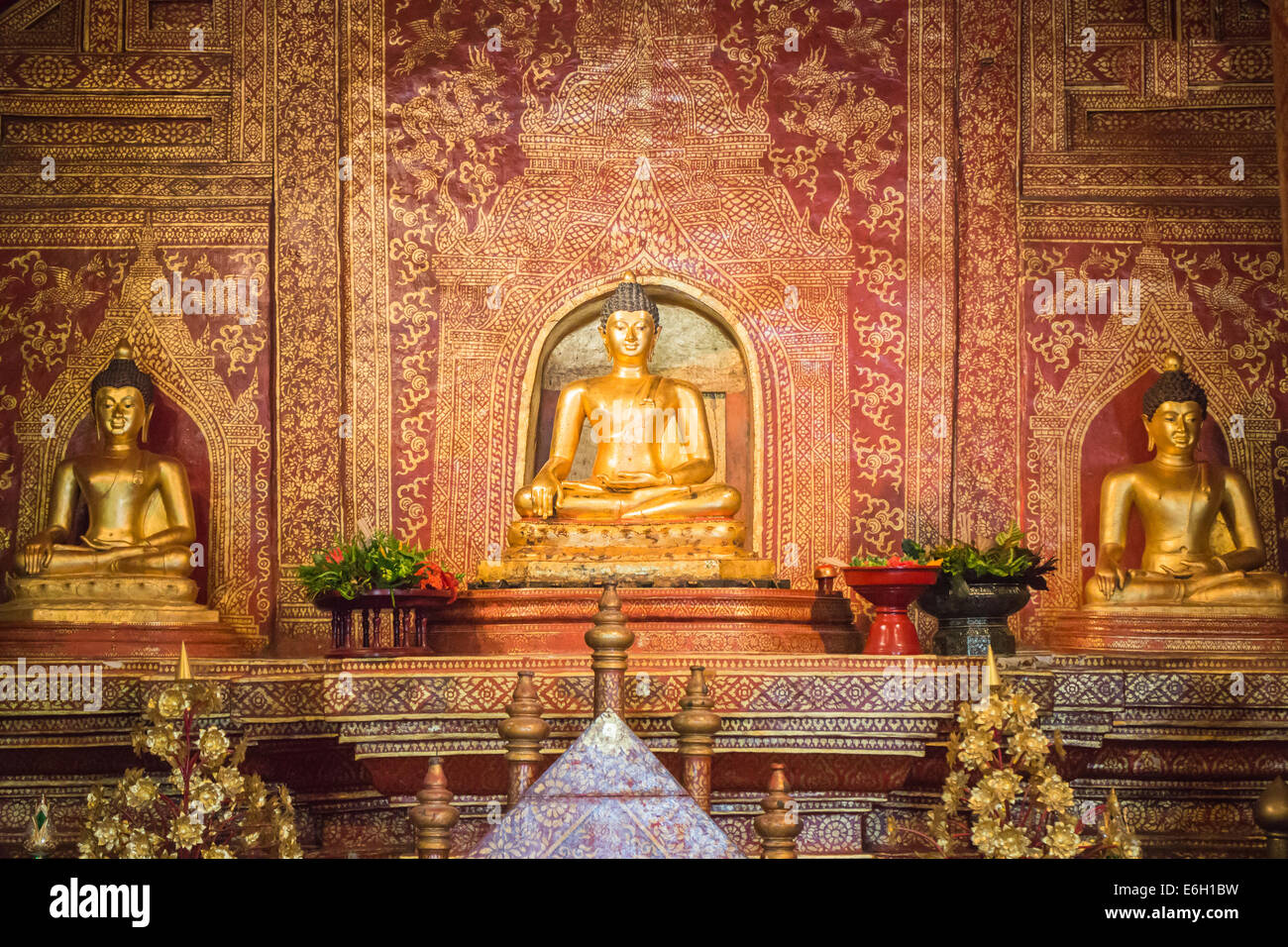 "Phra Sihing' di Buddha nel tempio di Chiang Mai, Thailandia Foto Stock