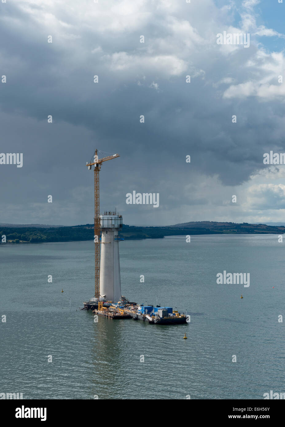 Costruzione del queensferry crossing (precedentemente noto come la via di attraversamento di sostituzione) sul Firth of Forth Foto Stock