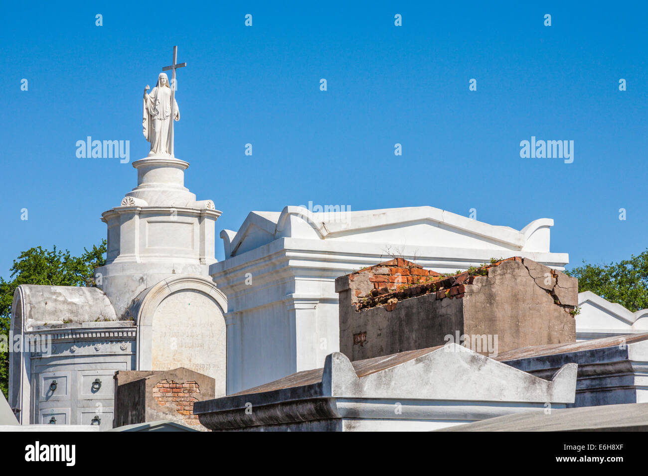 Al di sopra del potenziale di terra di tombe di San Louis cimitero n. 1 a New Orleans, Louisiana Foto Stock