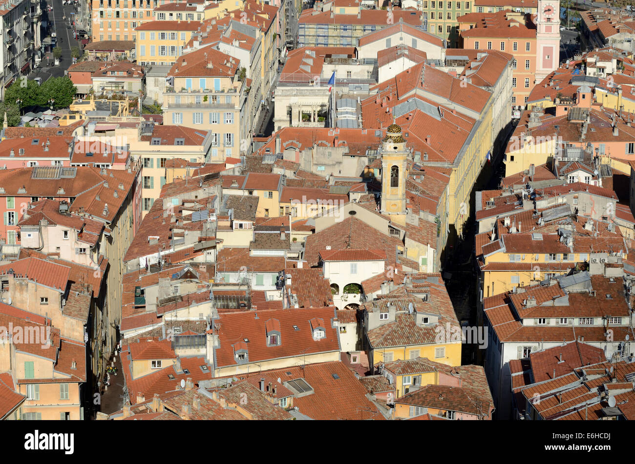 Veduta aerea della via medievale di piano o modello della Città Vecchia o il quartiere storico di Nizza Alpes-Maritimes Côte-d'Azur Francia Foto Stock