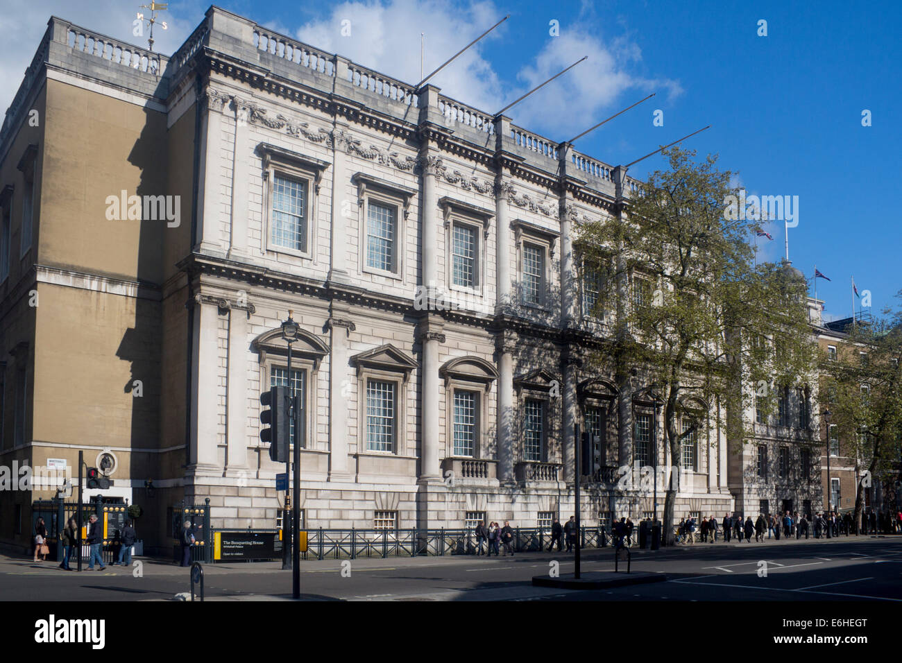 La Banqueting House di Whitehall Palace progettato e costruito da Inigo Jones Westminster Londra Inghilterra REGNO UNITO Foto Stock