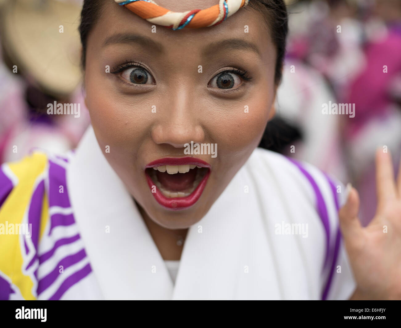 Tokyo, Giappone. 24 Ago, 2014. Koenji Awa, odori in una danza tradizionale festival tenutosi a Koenji, Tokyo, Giappone. Domenica 24 agosto 2014 Credit: Chris Willson/Alamy Live News Foto Stock