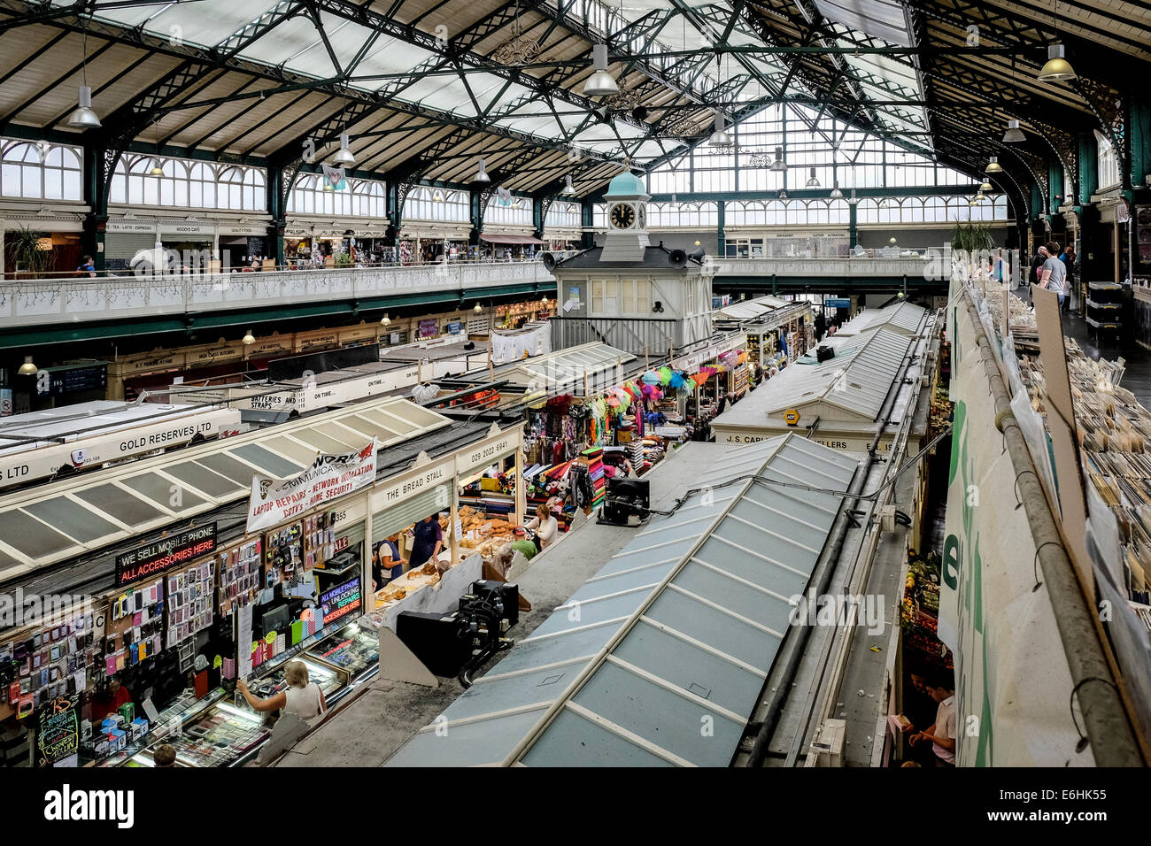 Cardiff Indoor Market in Galles. Foto Stock