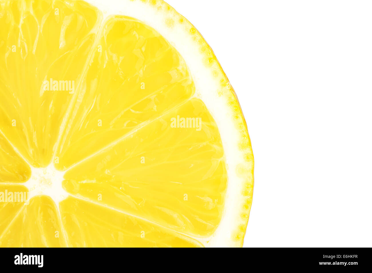 Macro raccolta alimentare - fetta di limone. Isolato su sfondo bianco Foto Stock