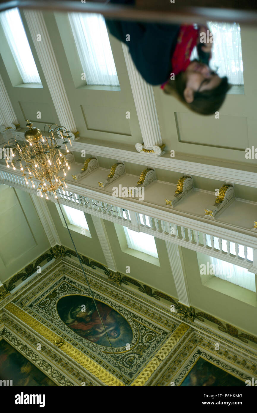 Banqueting House di Whitehall Londra England Regno Unito. Aug 2014 progettato da Inigo Jones in stile palladiano,Rubens il soffitto dipinto Foto Stock