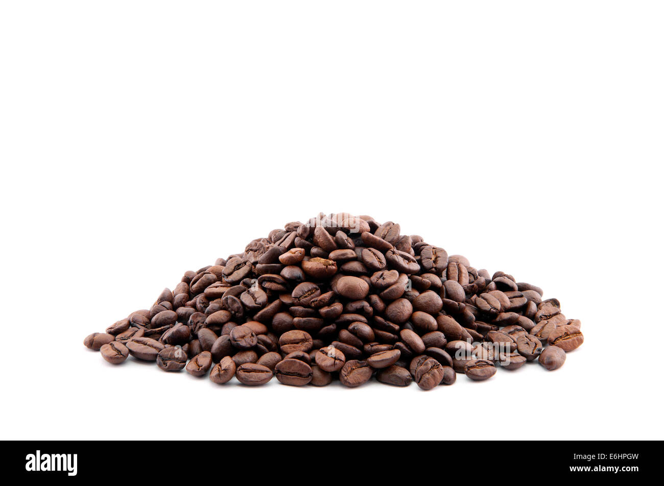 Pila di chicchi di caffè Foto Stock