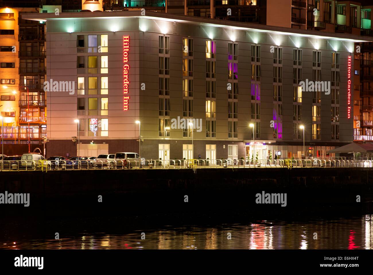 Hilton Garden Inn, Finnieston Quay, Glasgow. Foto Stock