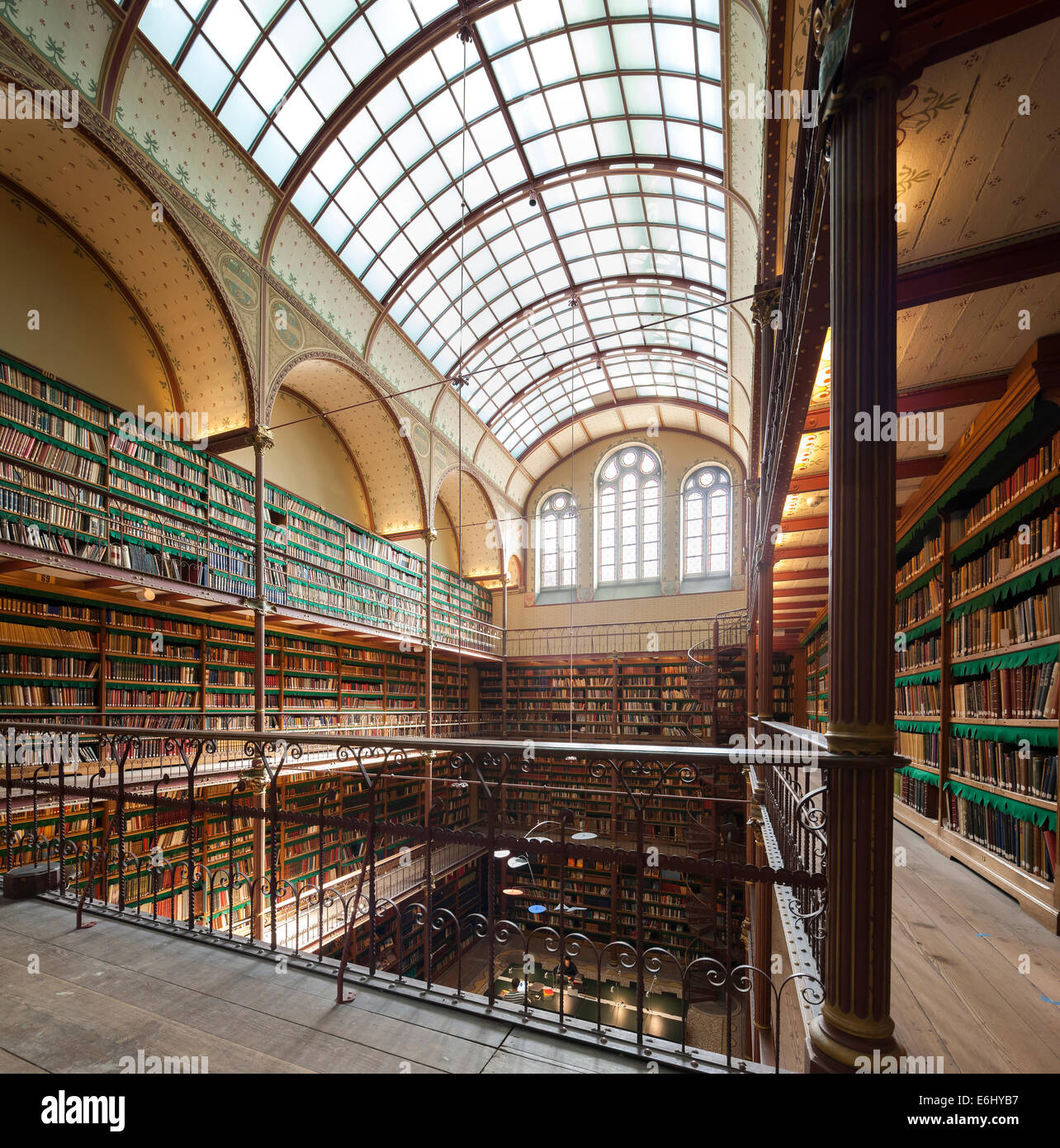 Biblioteca del Rijksmuseum Amsterdam una delle più belle biblioteche famose in tutto il mondo dopo il lungo lavoro di restauro nel 2013 Foto Stock