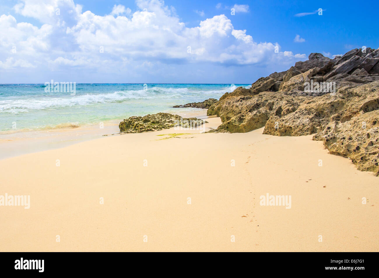 Caraibi mare paesaggio Playacar ( Playa Del Carmen ), Messico Foto Stock