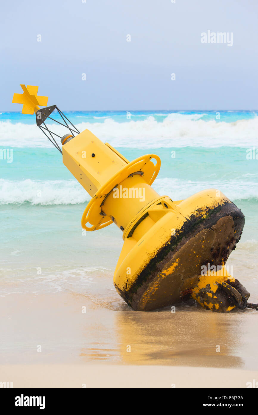 Boa di colore giallo sul messicano spiaggia di Playa del Carmen, Messico Foto Stock