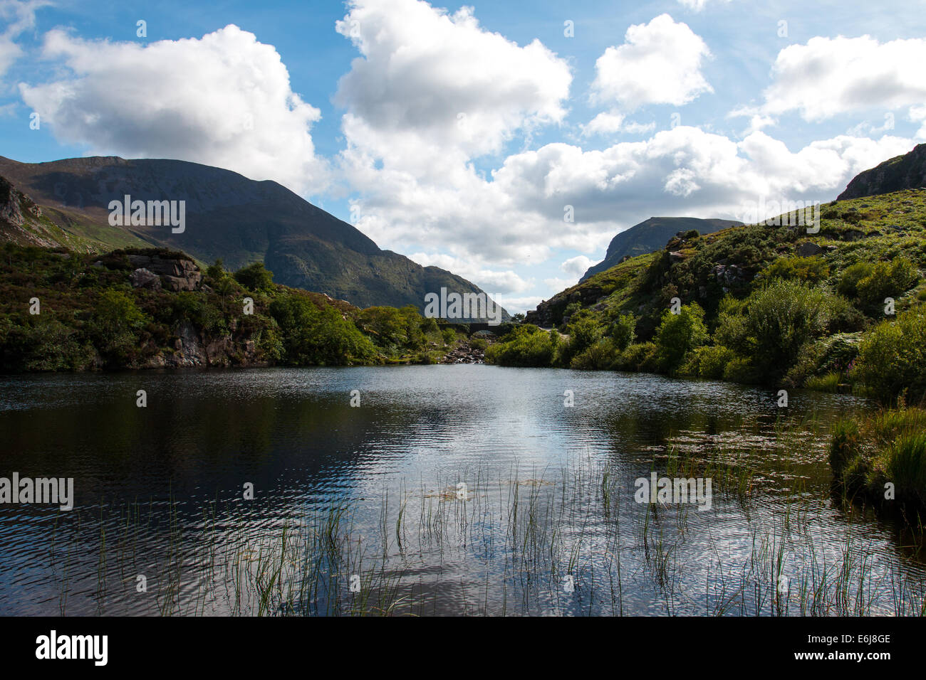 Gap di Dunloe presi in agosto. Killarney, Co. Kerry, Irlanda Foto Stock