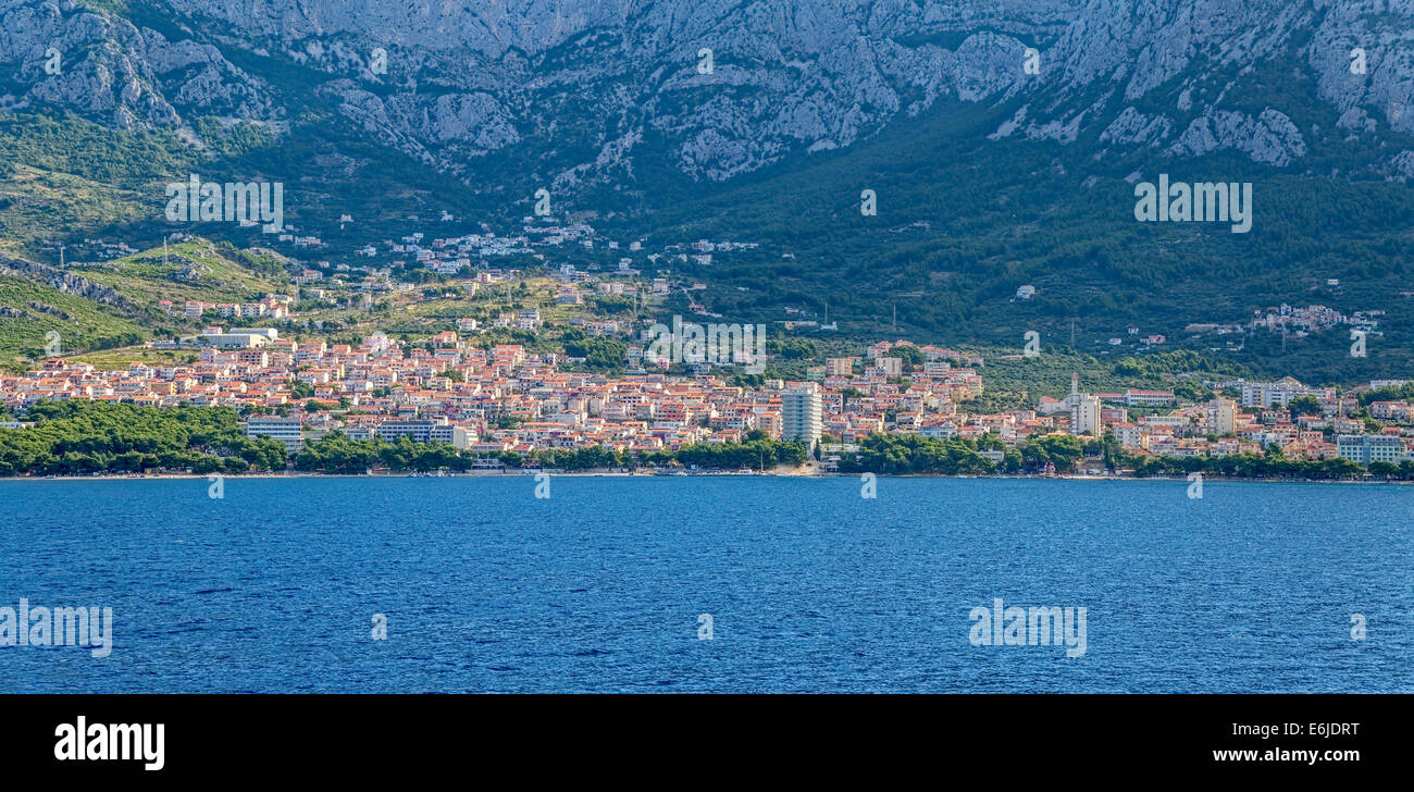 Panorama di Makarska Foto Stock