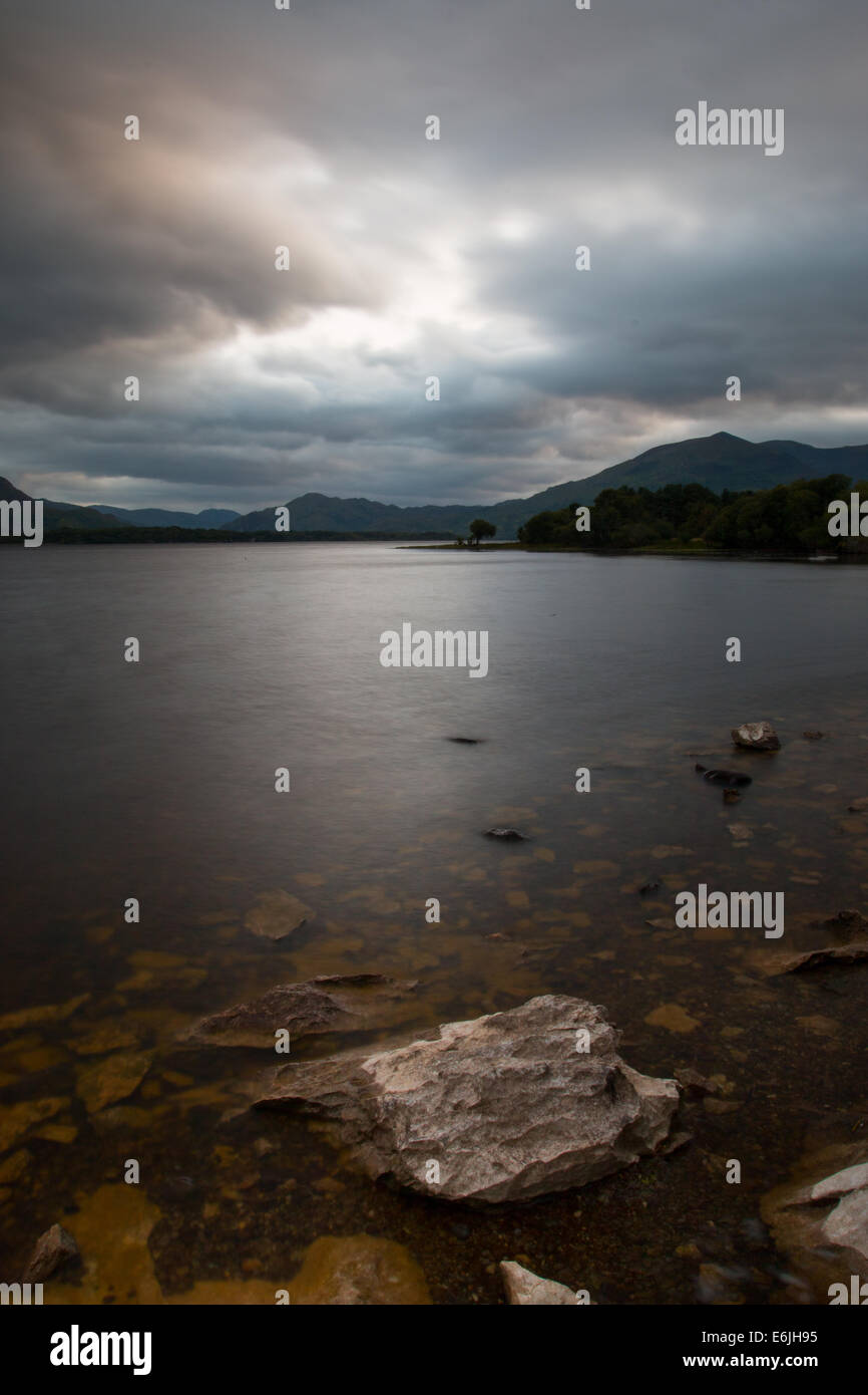 Tramonto sul lago Hotel Killarney, Co. Kerry, Irlanda ritratto Foto Stock