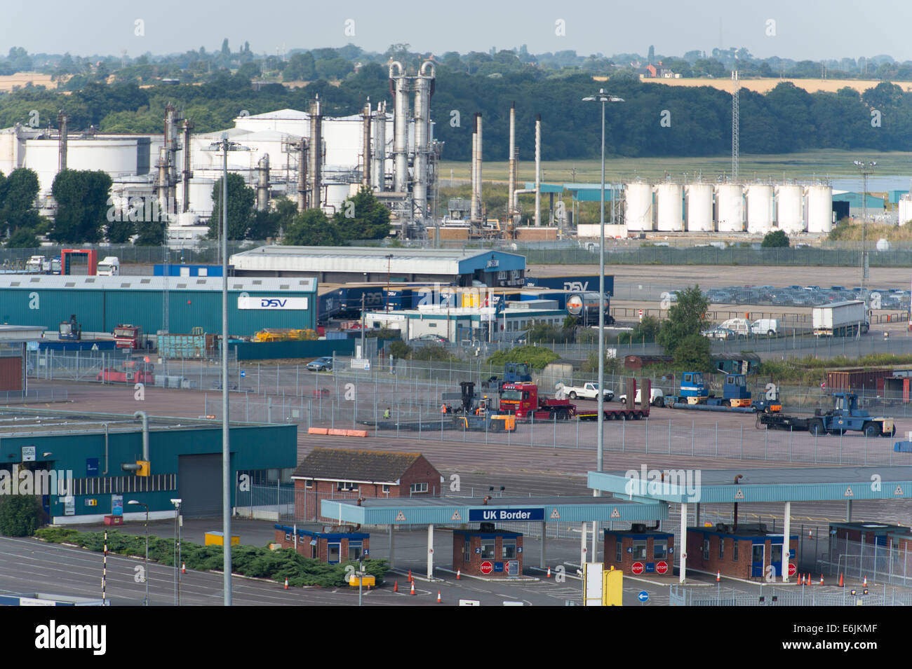 Regno Unito il controllo di frontiera a Harwich International Porto in Harwich, Inghilterra. Foto Stock