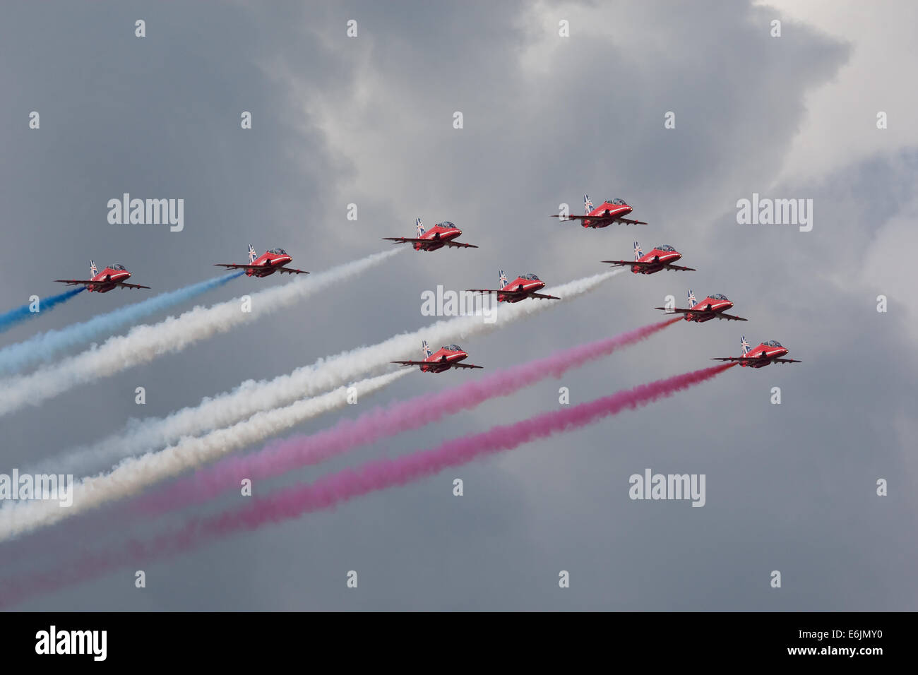 Le frecce rosse display 2014 a Cromer in Norfolk Foto Stock