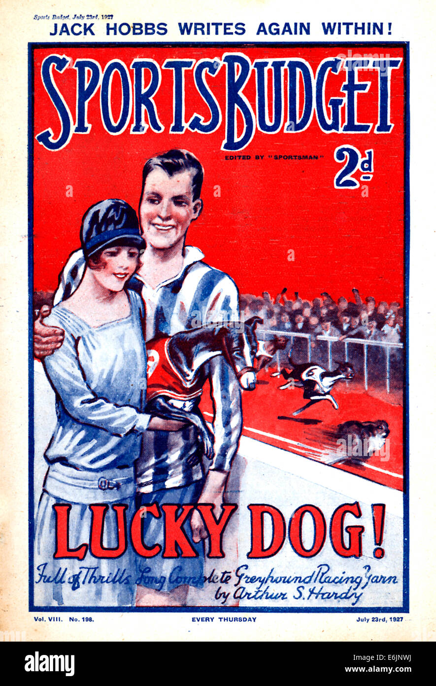 Lucky Dog, 1920s sporting libro di pasta di legno con un romantico il Greyhound Racing Story Foto Stock